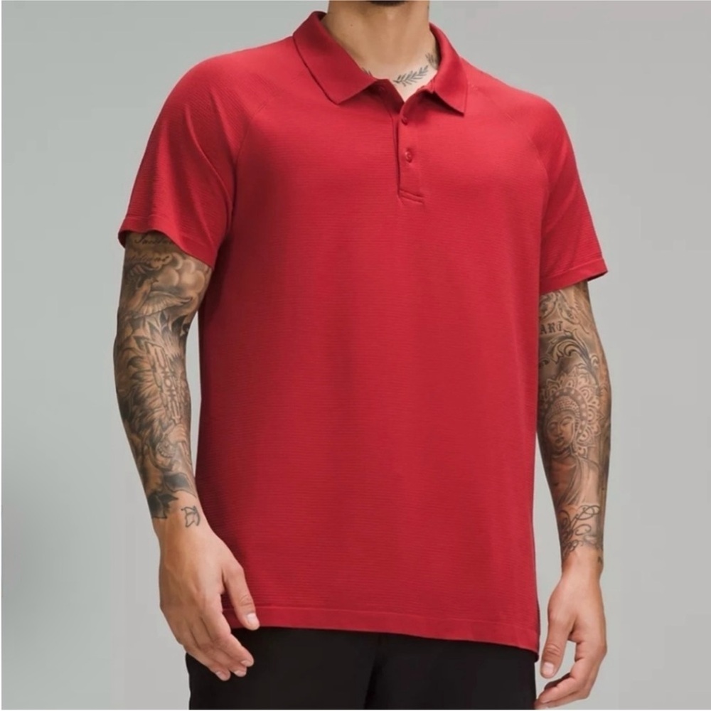 NWT lululemon Metal Vent Tech Polo, Sport Red, size Medium